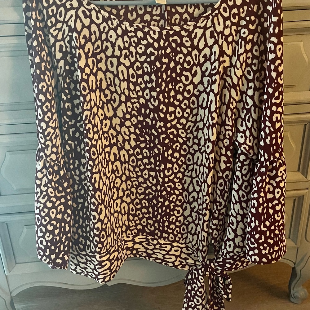 Michael Kors Sweetheart Tie Blouse Large